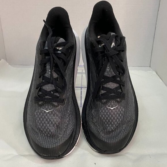 Hoka Clifton 9 Youth Black White Mesh Running Shoes Lightweight Cushion 4.5MD - Picture 8 of 13